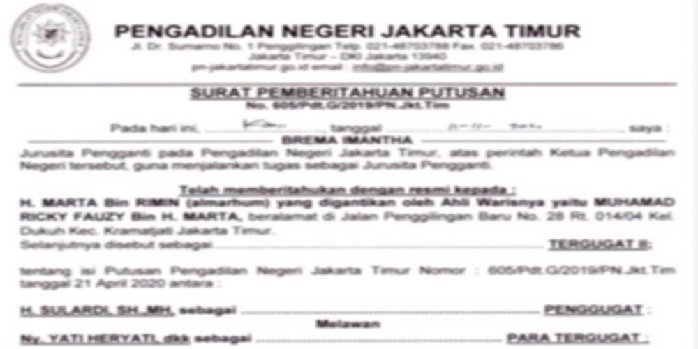 Menunggu Putusan Pengadilan