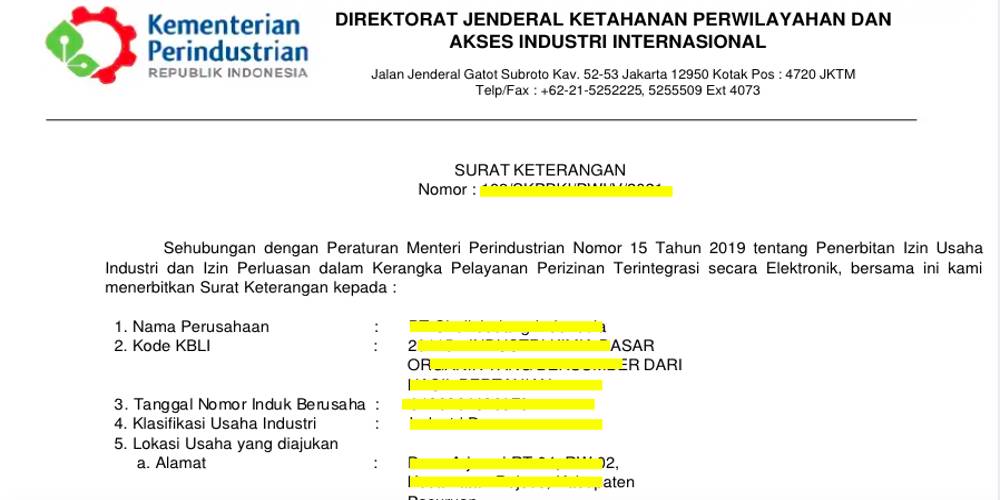 SK untuk Industri